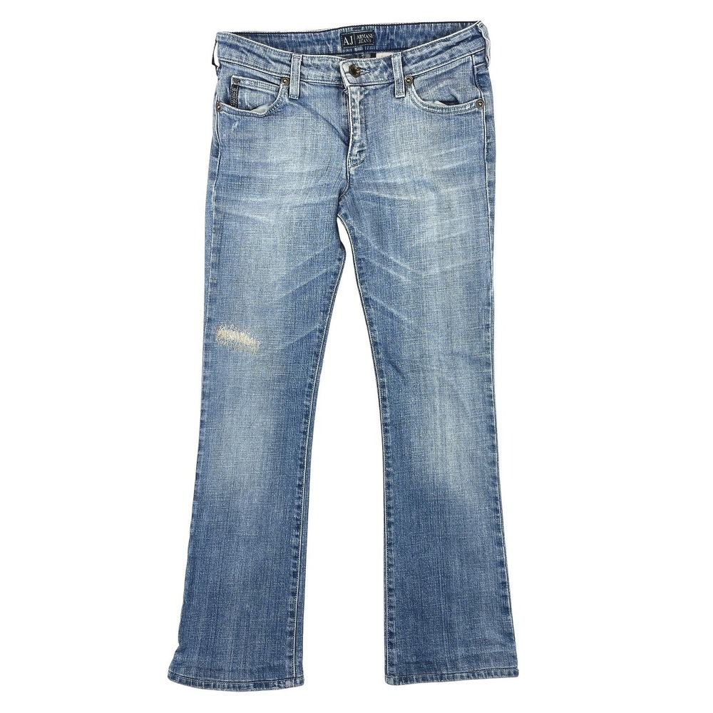 Armani Jeans Comfort Fit Bootcut Denim Pants Womens 28 Blue Made In Italy Y2K